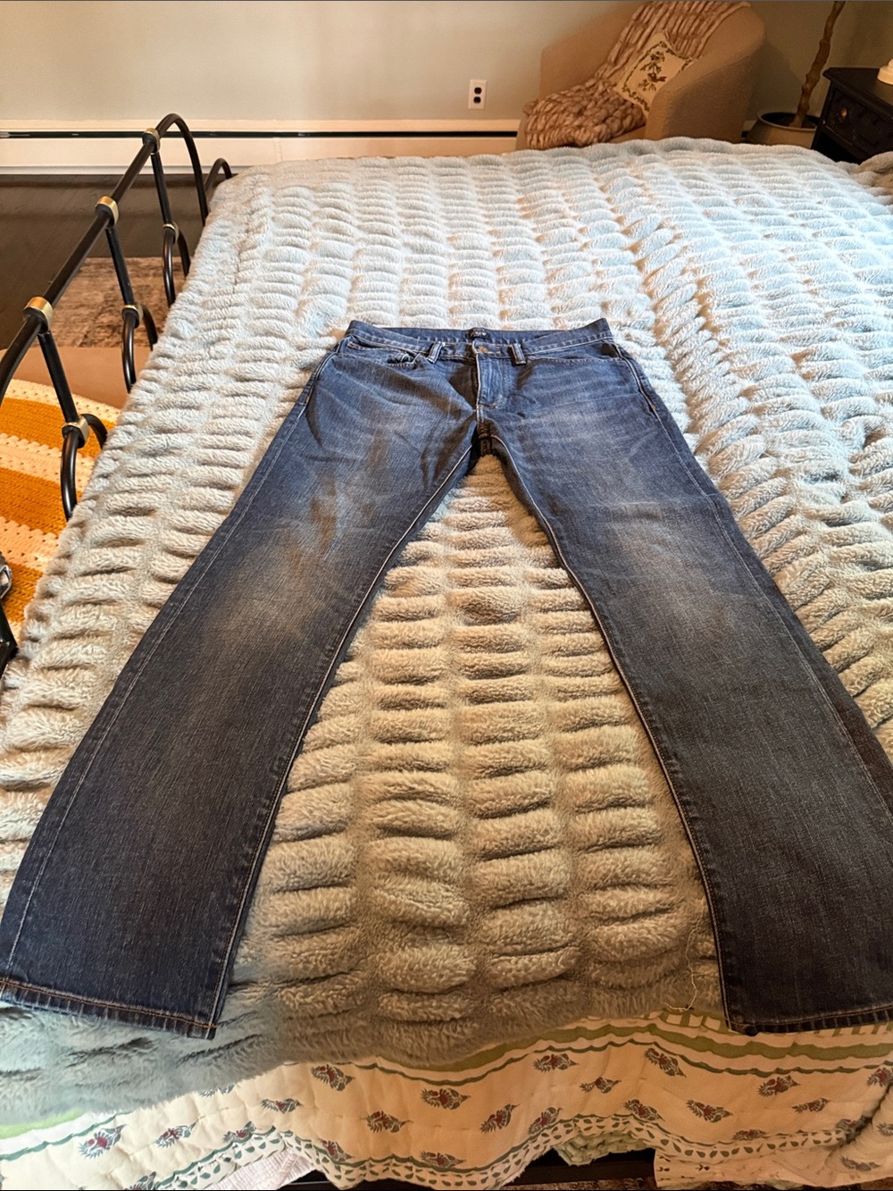 J. Crew Men's Straight-Leg Denim Jeans in Faded Blue (30x30)